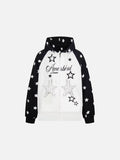 DAXUEN Colour-blocked full-zip hoodie with star graphics