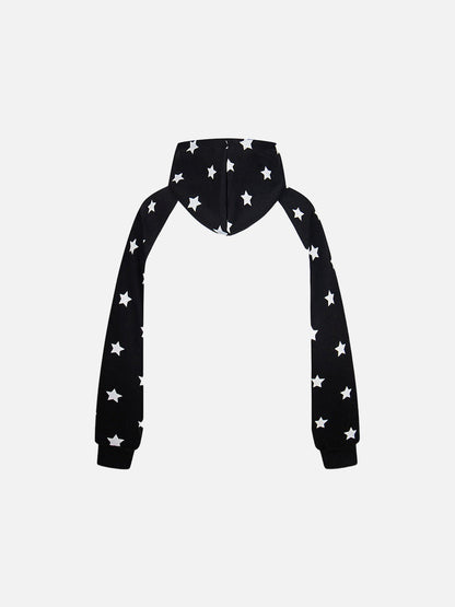 DAXUEN Colour-blocked full-zip hoodie with star graphics