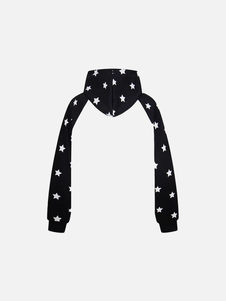 DAXUEN Colour-blocked full-zip hoodie with star graphics