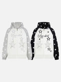 DAXUEN Colour-blocked full-zip hoodie with star graphics