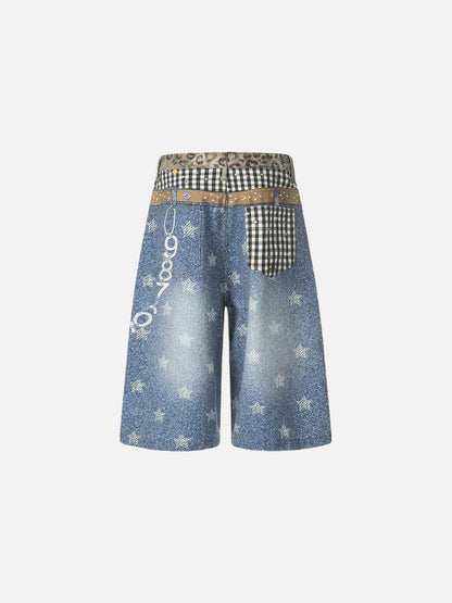 DAXUEN High-waisted wide-leg shorts with digital print