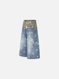 DAXUEN High-waisted wide-leg shorts with digital print