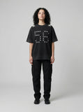 DAXUEN Oversized short-sleeved T-shirt with star graphics — model photo