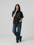 DAXUEN Oversized short-sleeved T-shirt with star graphics — model photo