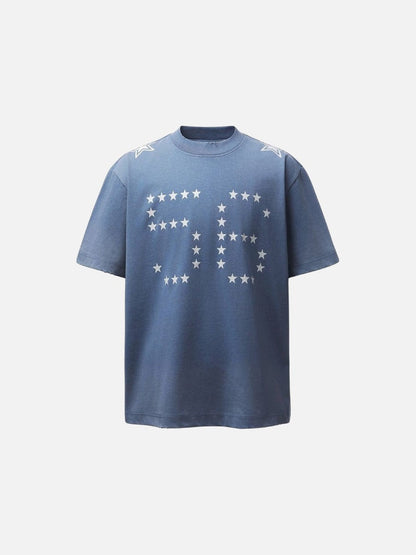DAXUEN Oversized short-sleeved T-shirt with star graphics