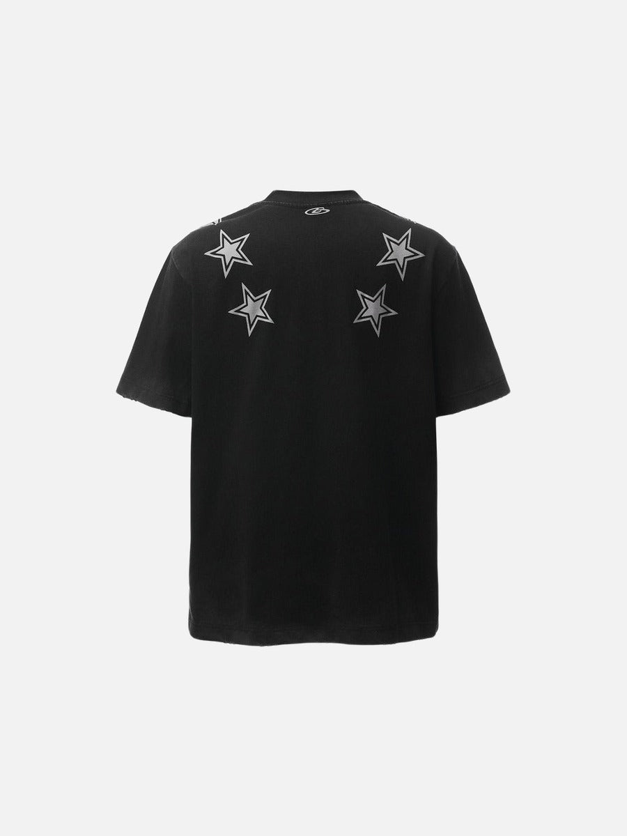 DAXUEN Oversized short-sleeved T-shirt with star graphics