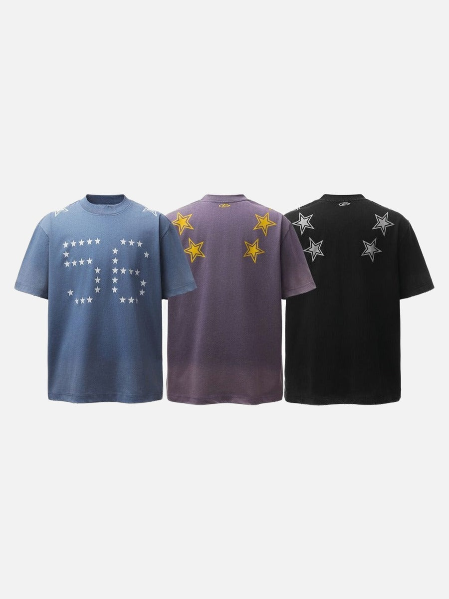 DAXUEN Oversized short-sleeved T-shirt with star graphics