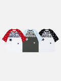DAXUEN Star-Studded Raglan Sleeve T-Shirt