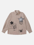 DAXUEN Loose-fitting long-sleeved collared shirt with star graphics
