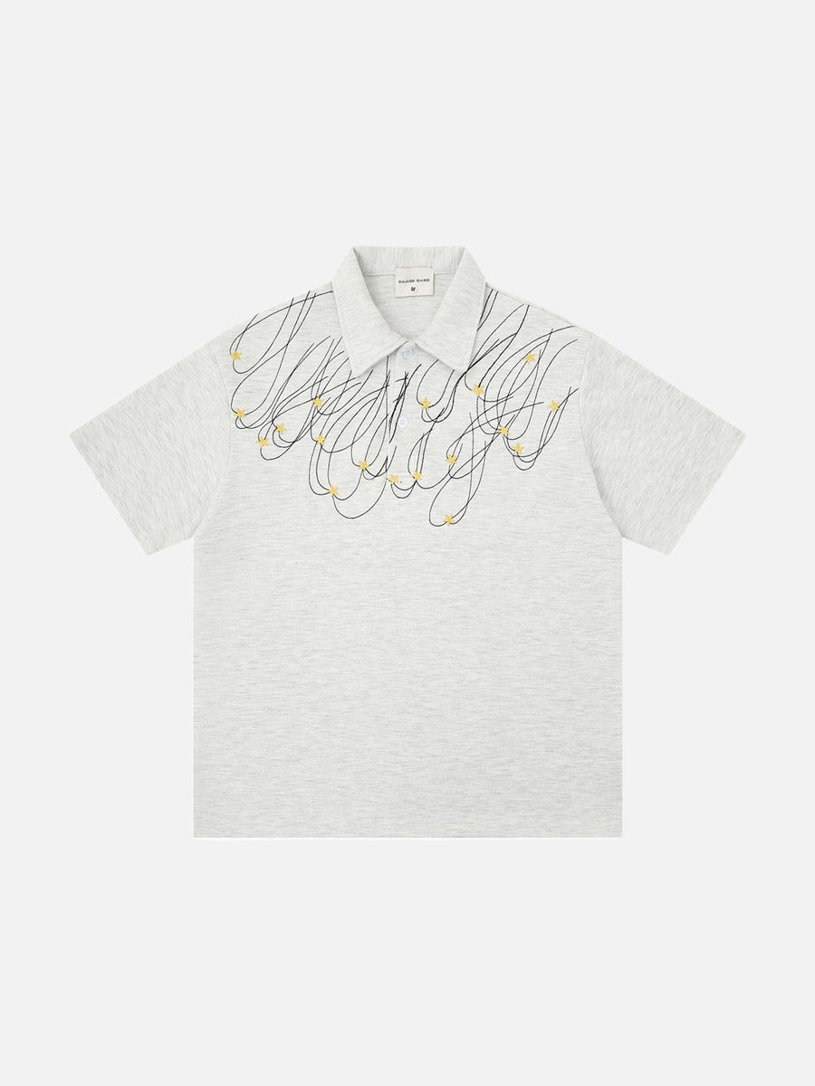 DAXUEN Short-sleeved polo shirt with star embroidery