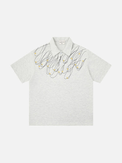 DAXUEN Short-sleeved polo shirt with star embroidery