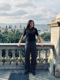 DAXUEN Short-sleeved polo shirt with star embroidery — model photo