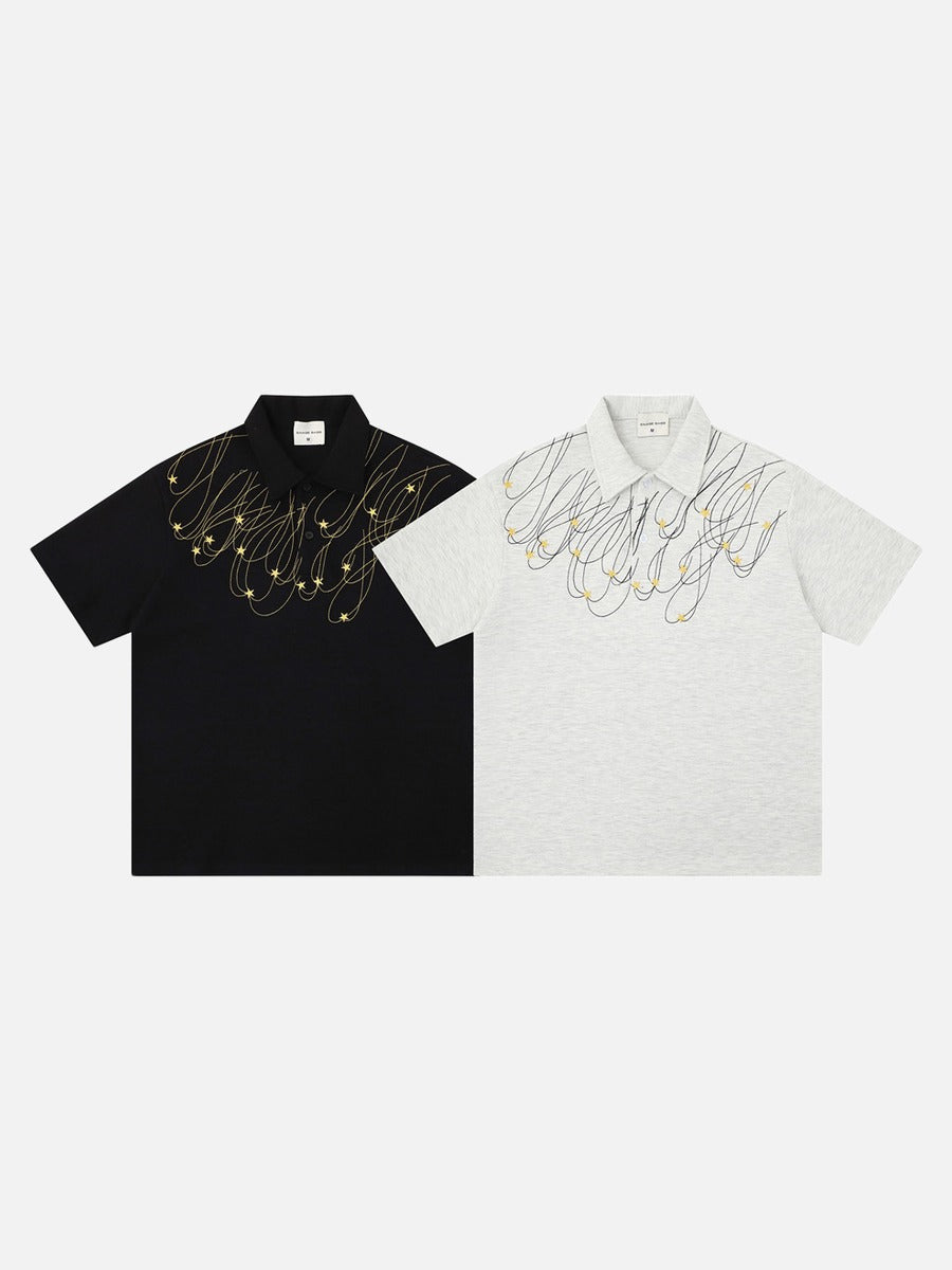 DAXUEN Short-sleeved polo shirt with star embroidery