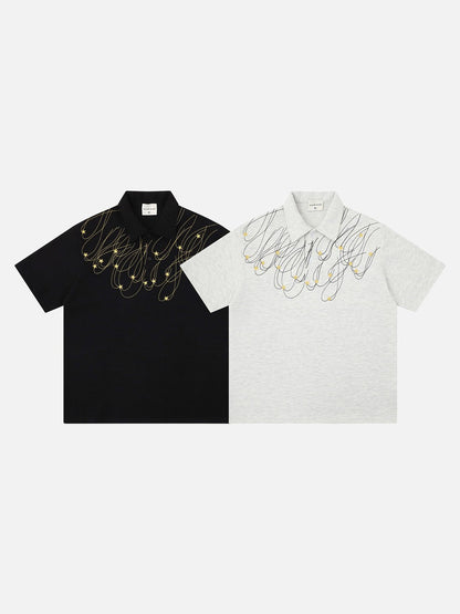 DAXUEN Short-sleeved polo shirt with star embroidery