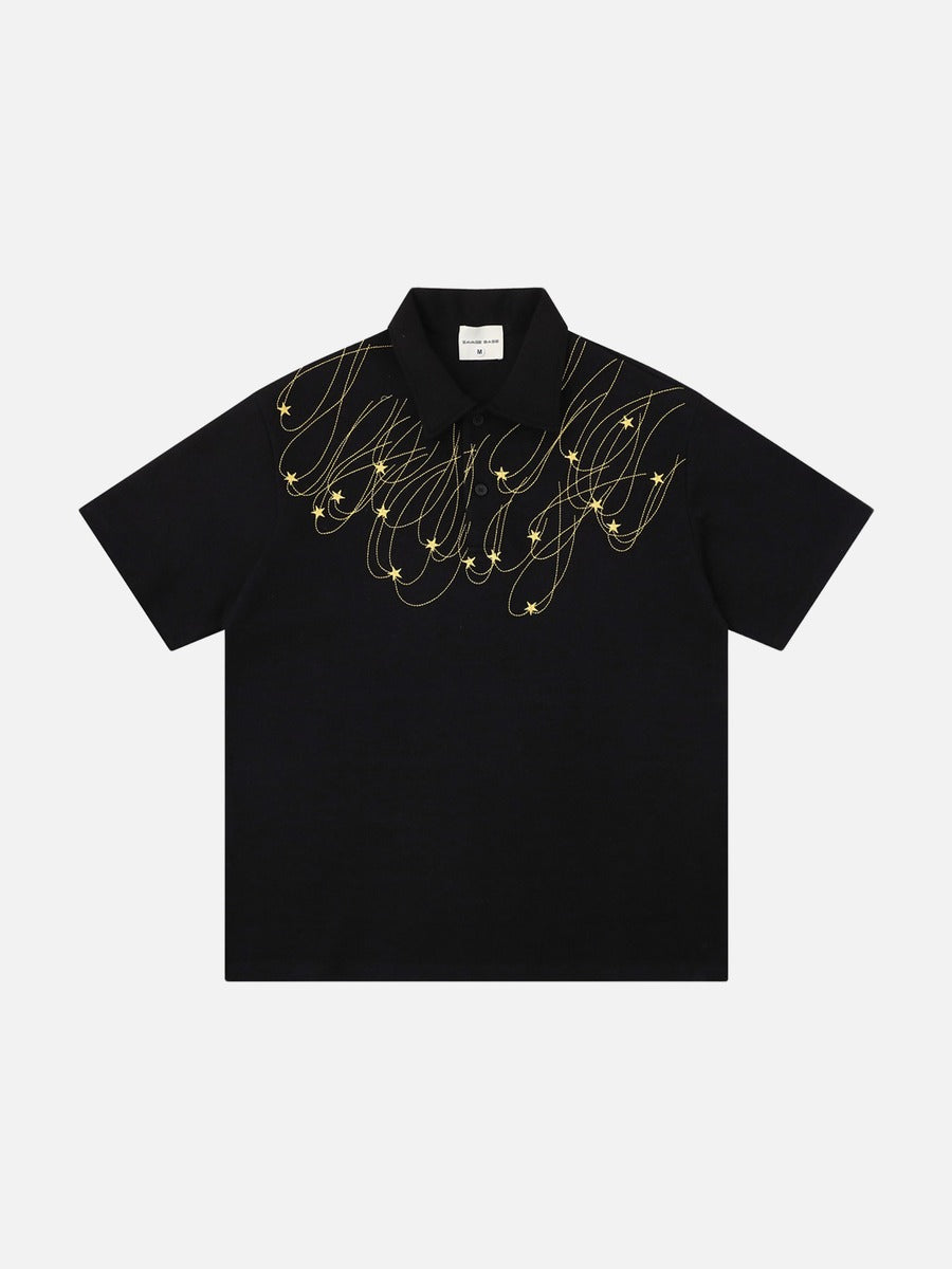 DAXUEN Short-sleeved polo shirt with star embroidery
