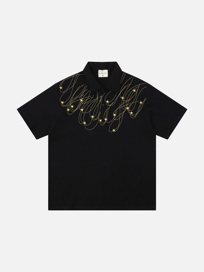DAXUEN Short-sleeved polo shirt with star embroidery
