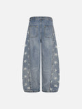 DAXUEN High-waisted wide-leg denim jeans with star prints