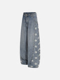 DAXUEN High-waisted wide-leg denim jeans with star prints