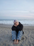 DAXUEN High-waisted wide-leg denim jeans with star prints — model photo