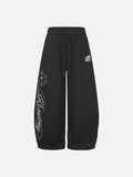 DAXUEN black wide-leg sweatpants with star embroidery