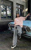 DAXUEN Starry graphic crew neck T-shirt — model photo