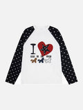 DAXUEN Starry Heart Raglan Long-Sleeve T-Shirt