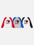 DAXUEN Starry Heart Raglan Long-Sleeve T-Shirt