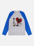 DAXUEN Starry Heart Raglan Long-Sleeve T-Shirt