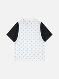 DAXUEN Layered top featuring graphic print vest over t-shirt