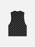 DAXUEN Layered top featuring graphic print vest over t-shirt