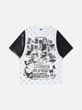 DAXUEN Layered top featuring graphic print vest over t-shirt