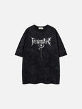 DAXUEN Oversized short-sleeved crew neck t-shirt with thorn print