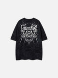 DAXUEN Oversized short-sleeved crew neck t-shirt with thorn print
