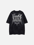 DAXUEN Oversized short-sleeved crew neck t-shirt with thorn print