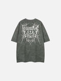 DAXUEN Oversized short-sleeved crew neck t-shirt with thorn print