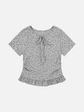 DAXUEN Starry ruffled peplum t-shirt