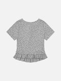 DAXUEN Starry ruffled peplum t-shirt