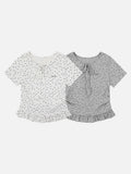 DAXUEN Starry ruffled peplum t-shirt