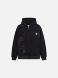 DAXUEN Oversized full-zip hoodie with starry splatter design