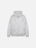 DAXUEN Oversized full-zip hoodie with starry splatter design