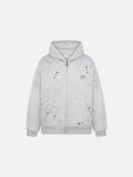 DAXUEN Oversized full-zip hoodie with starry splatter design