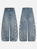 DAXUEN Light blue wide-leg balloon jeans with star print
