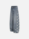 DAXUEN Light blue wide-leg balloon jeans with star print