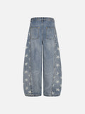 DAXUEN Light blue wide-leg balloon jeans with star print