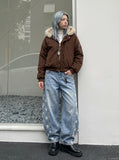 DAXUEN Light blue wide-leg balloon jeans with star print — model photo