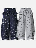 Wide-leg sweatpants with star print