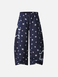 Wide-leg sweatpants with star print