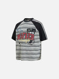 DAXUEN Men's oversized short-sleeved striped t-shirt