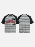 DAXUEN Men's oversized short-sleeved striped t-shirt