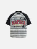 DAXUEN Men's oversized short-sleeved striped t-shirt